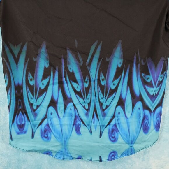 NWT Romwe Men's Short Sleeve Button Up Shirt, Polyester, Size Large - Picture 3 of 4